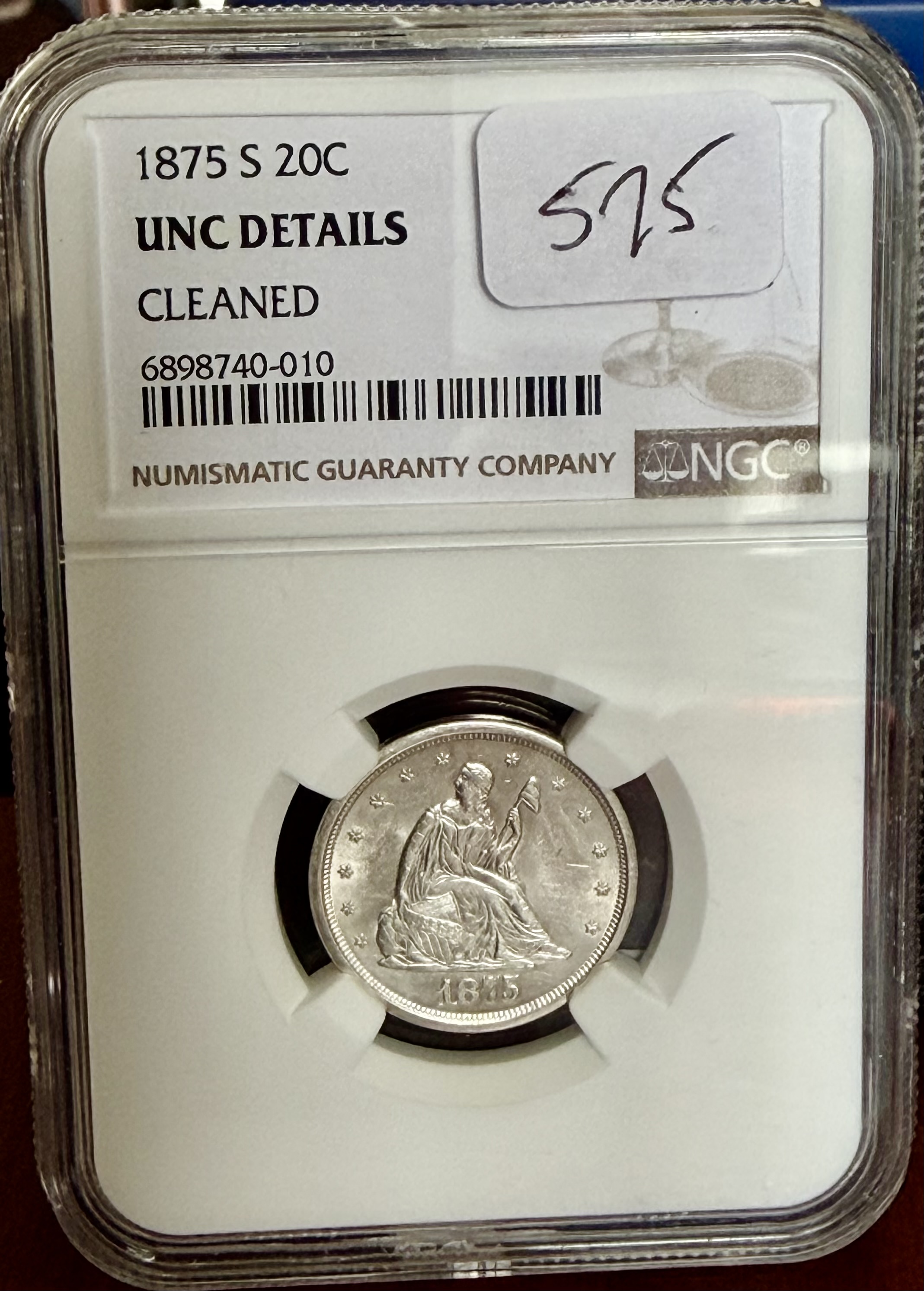 1875 S Twenty Cent Piece