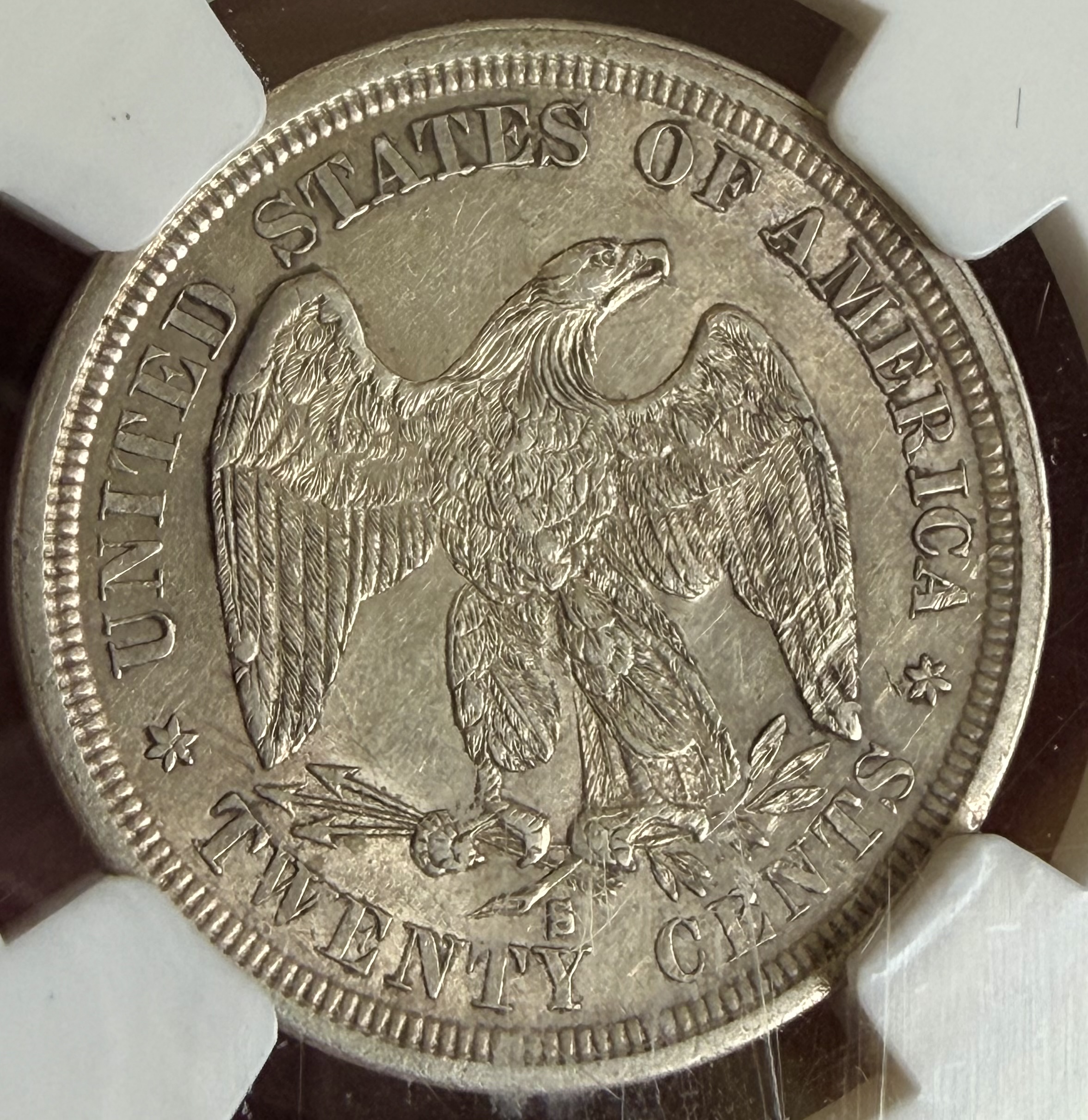 1875 S 20 cent piece  view 3