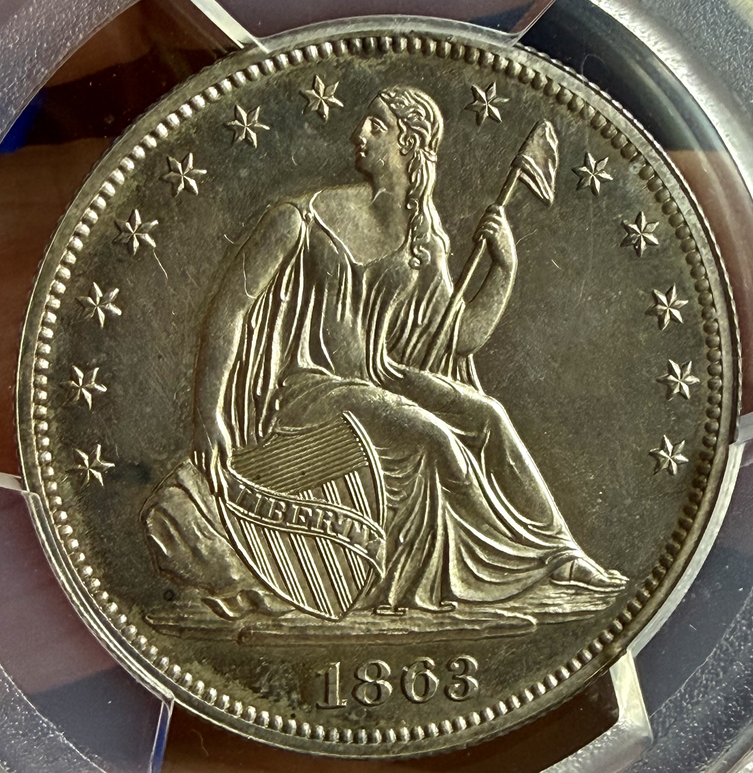 1863 PR63 CAM HALF DOLLAR  view 2