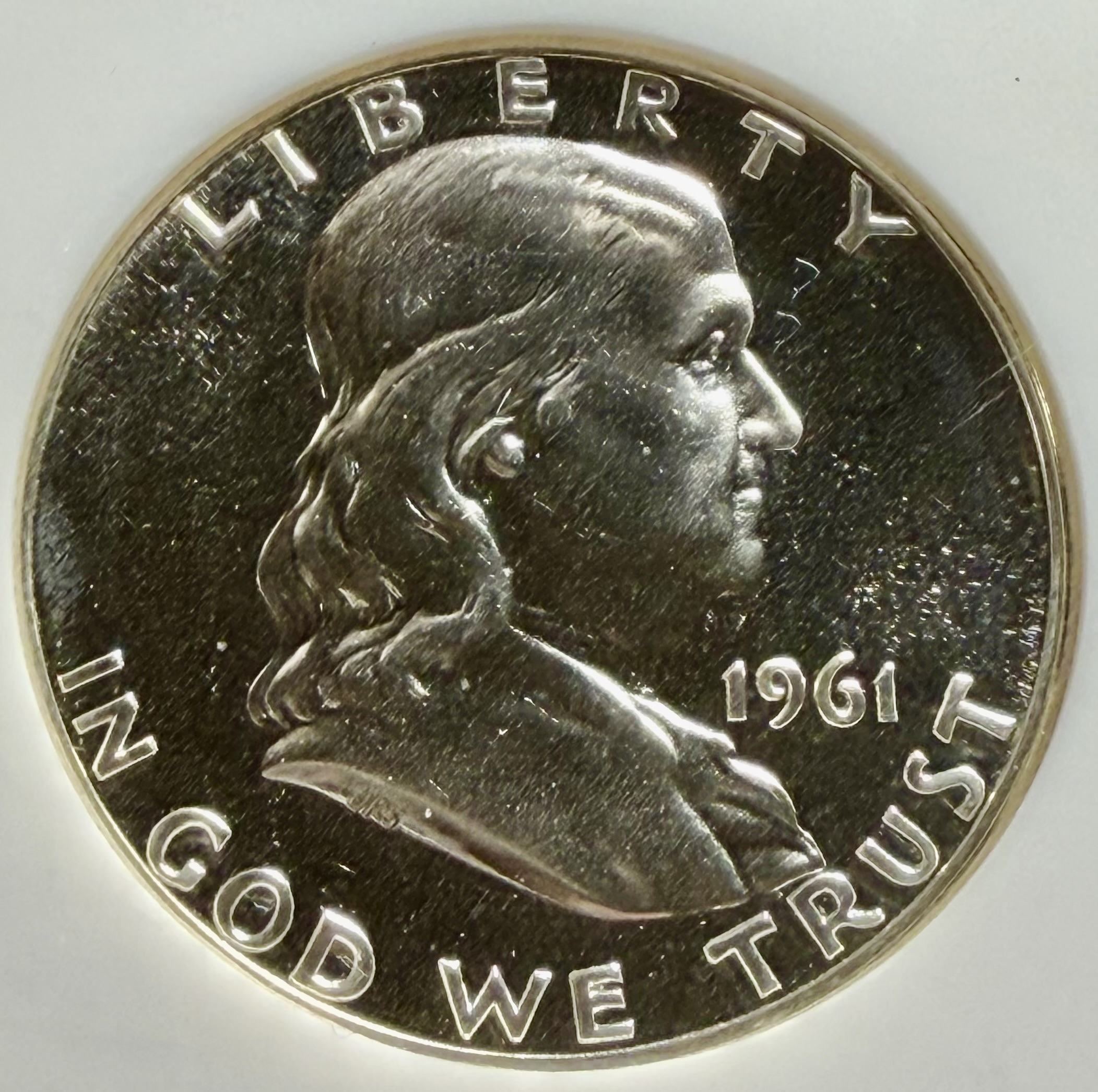 1961 FRANKLIN PROOF HALF view 2