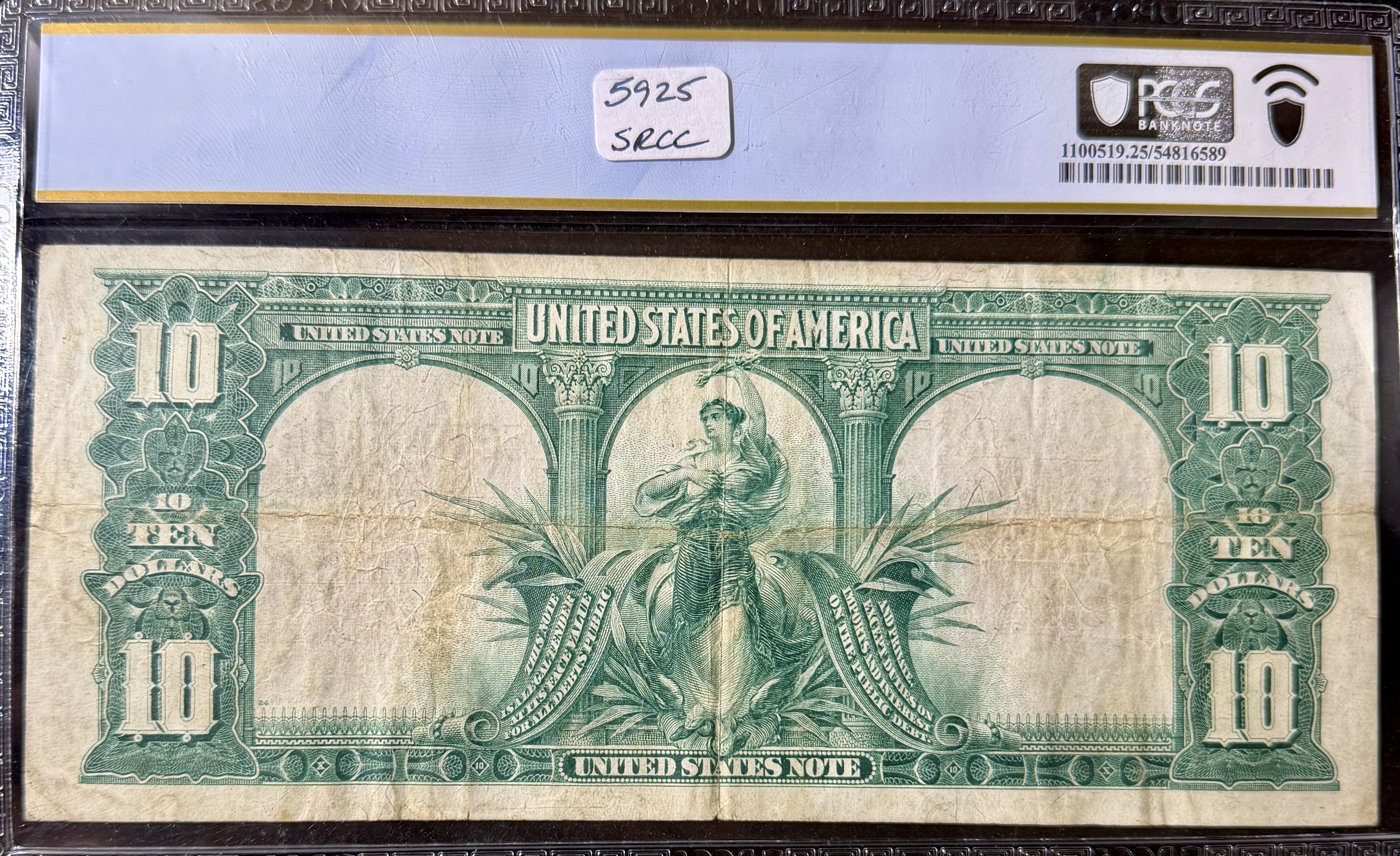 1901 Bison $10 Legal Tender view 2
