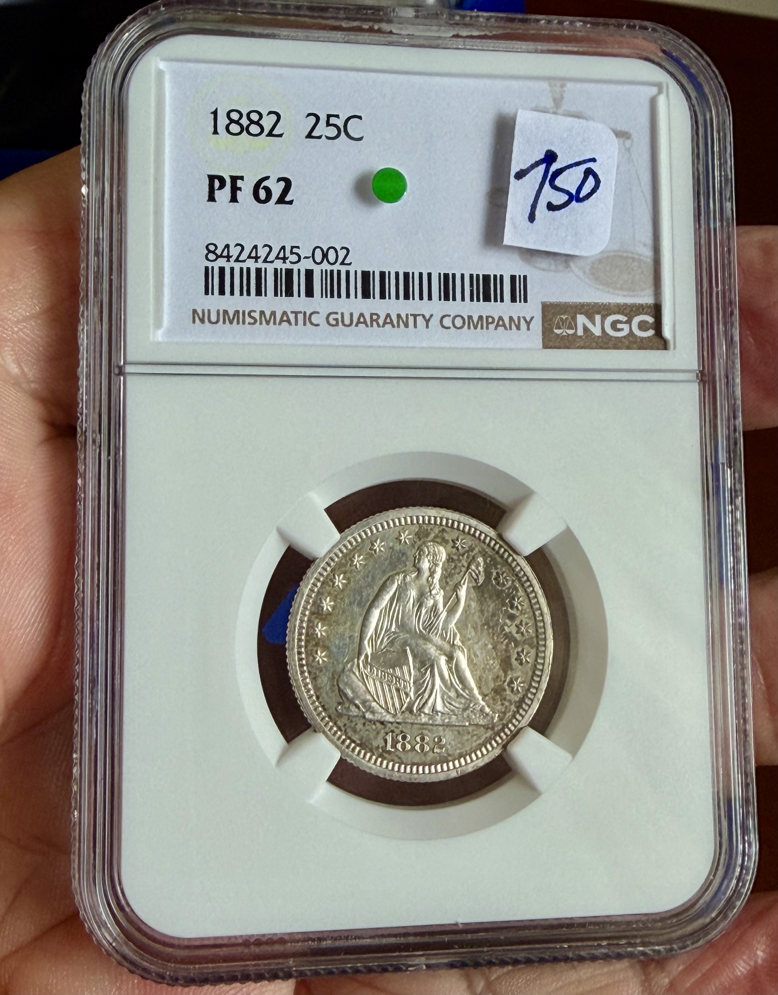 1882 PROOF QUARTER  view 2