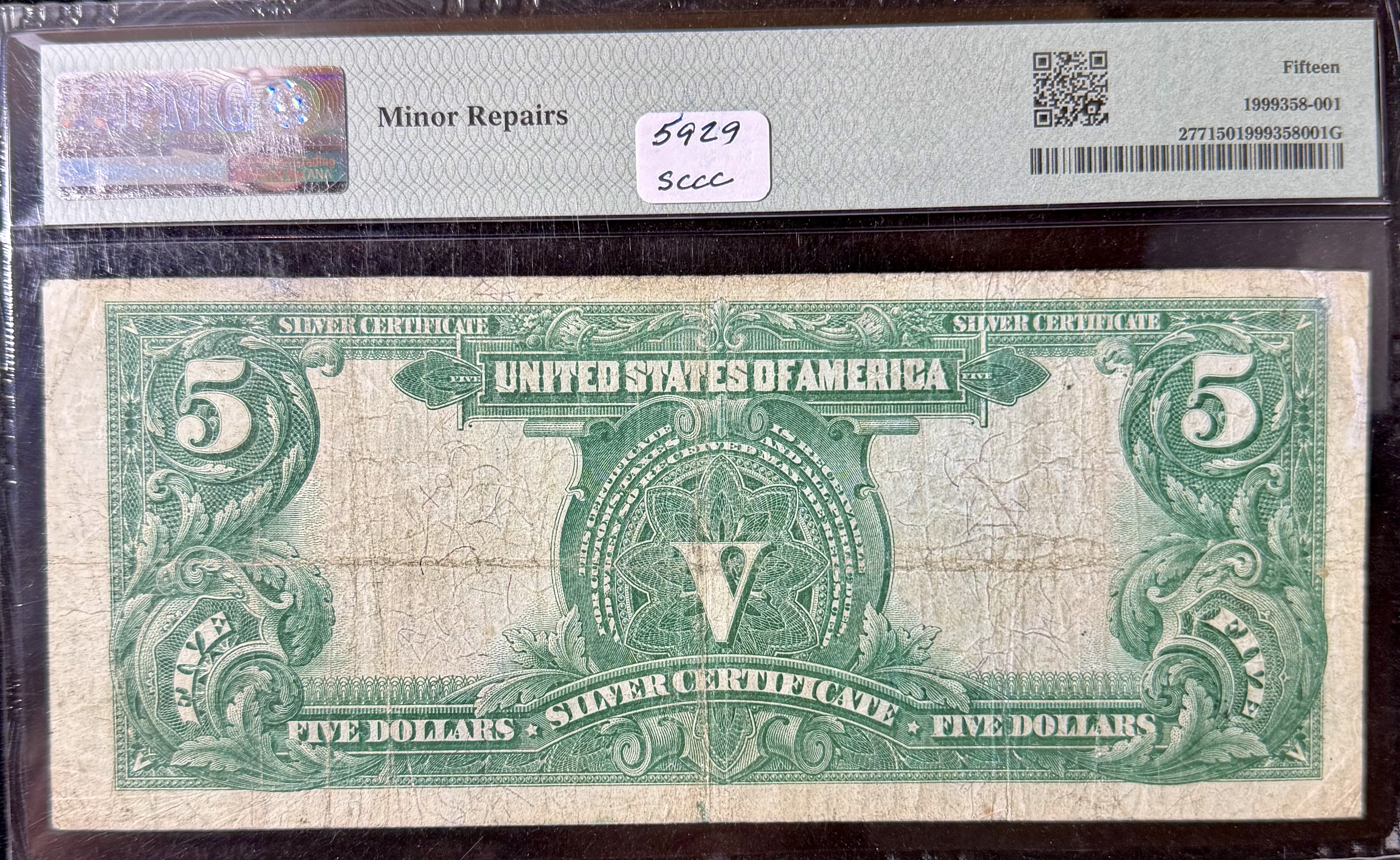 1899 Silver Cert $5 Cheif view 2