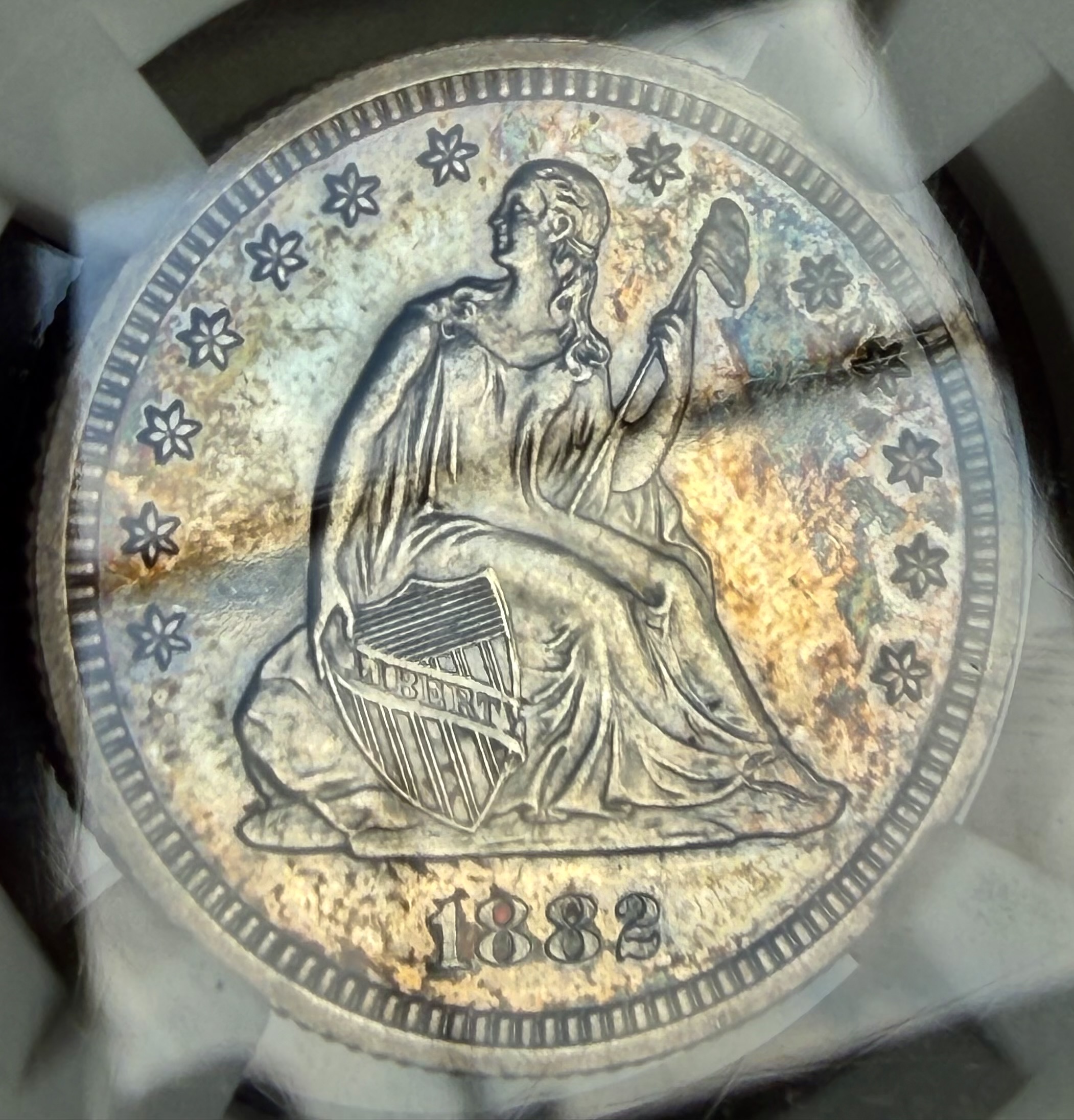 1882 PROOF QUARTER 