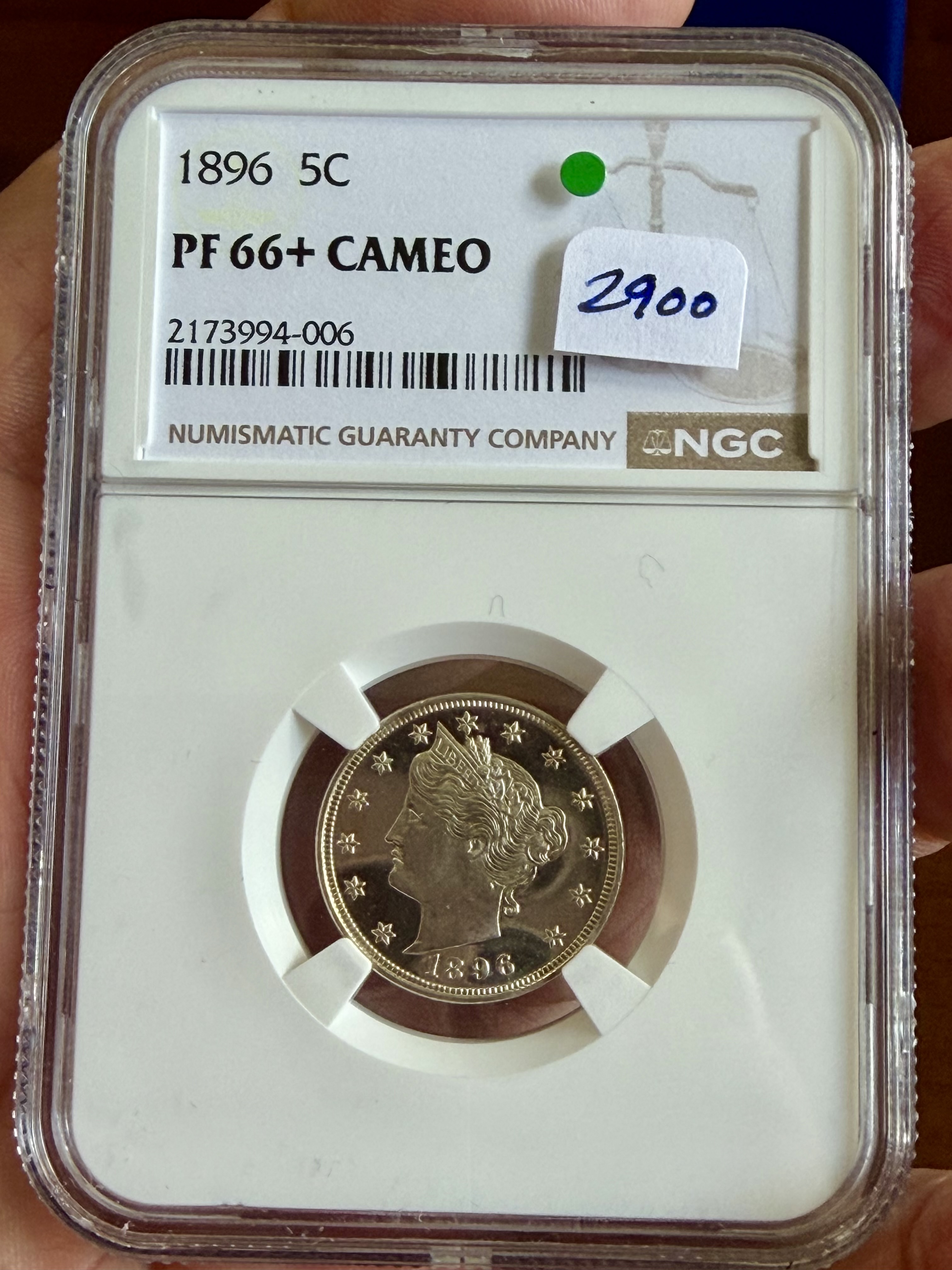 1896 PF66+ CAMEO V NICKEL