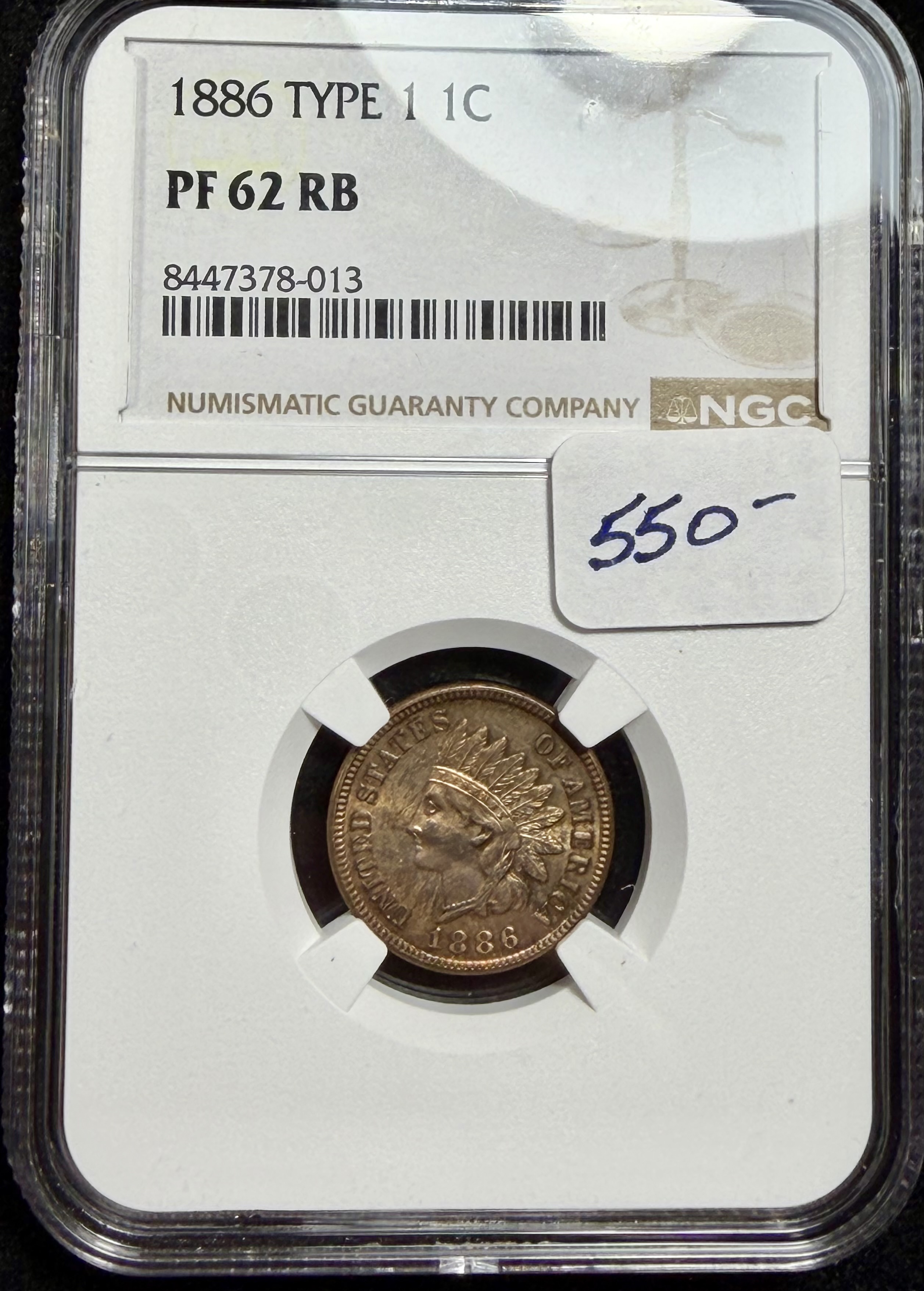 1886 PROOF INDIAN