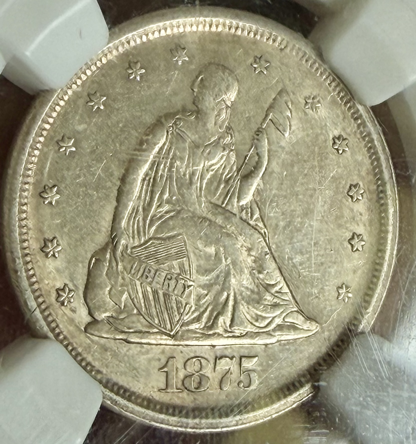1875 S 20 cent piece  view 2