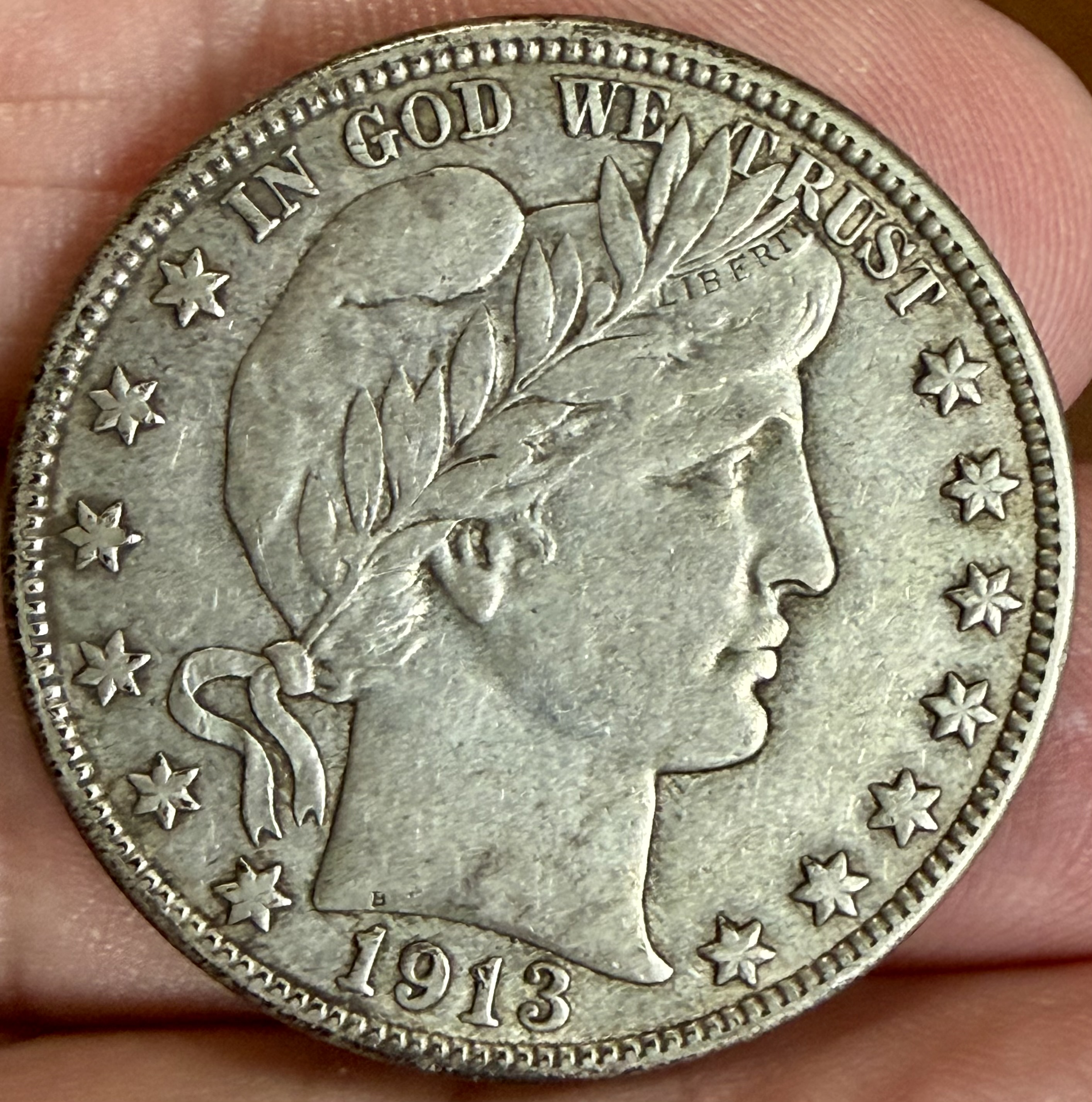 1913 D BARBER HALF DOLLAR