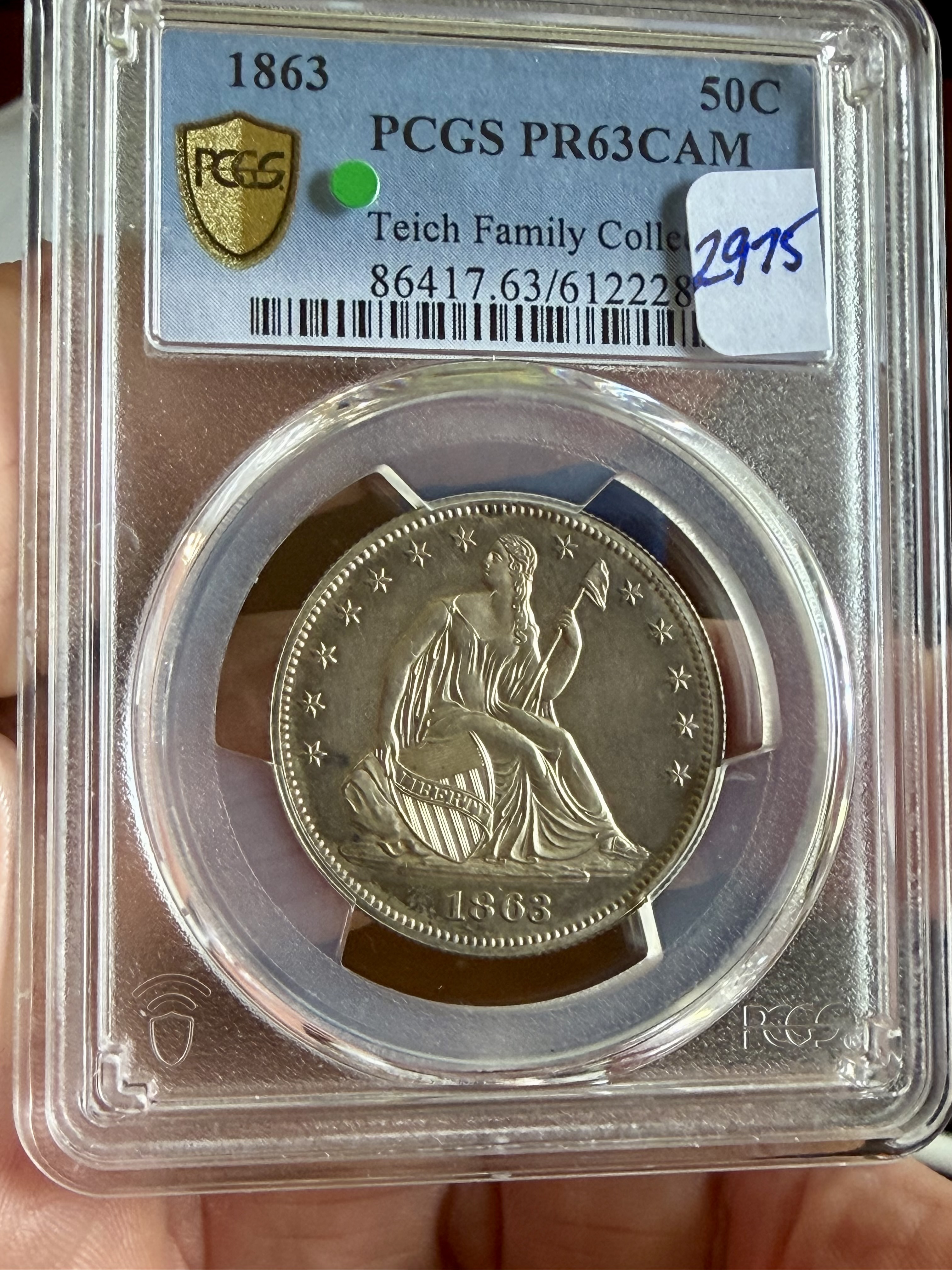 1863 PR63 CAM HALF DOLLAR 