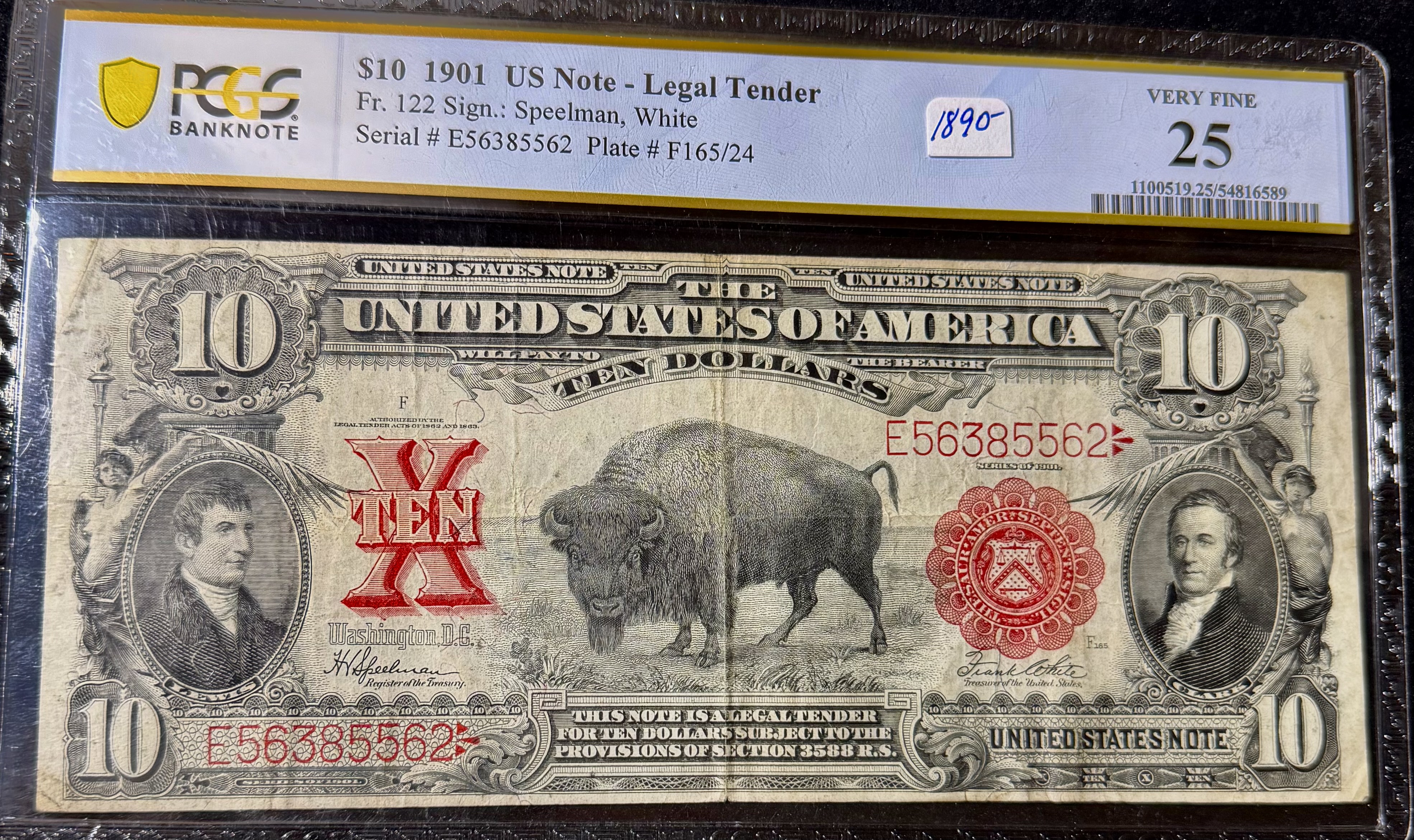 1901 Bison $10 Legal Tender