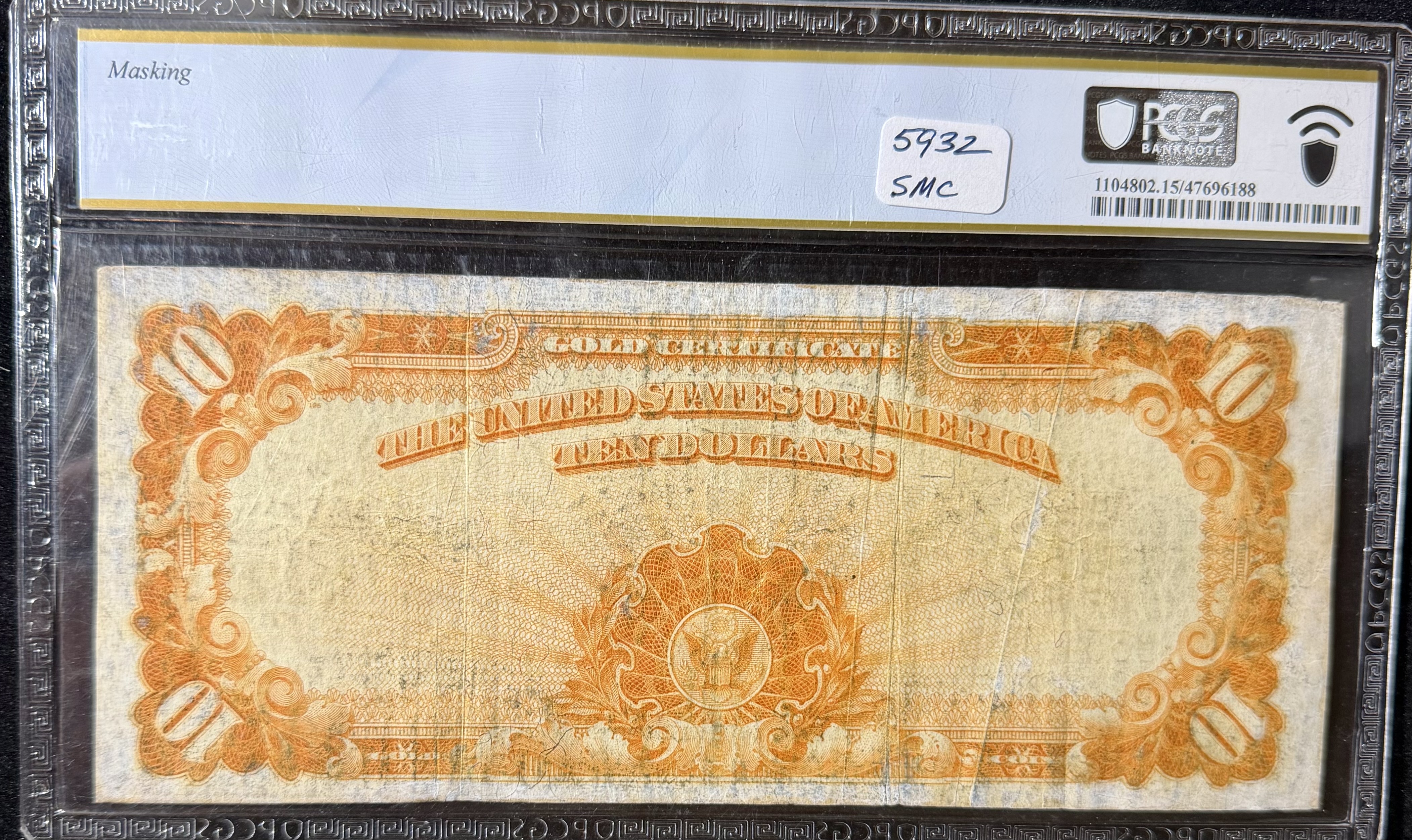 1922 $10 Gold Cert FR1173 view 2