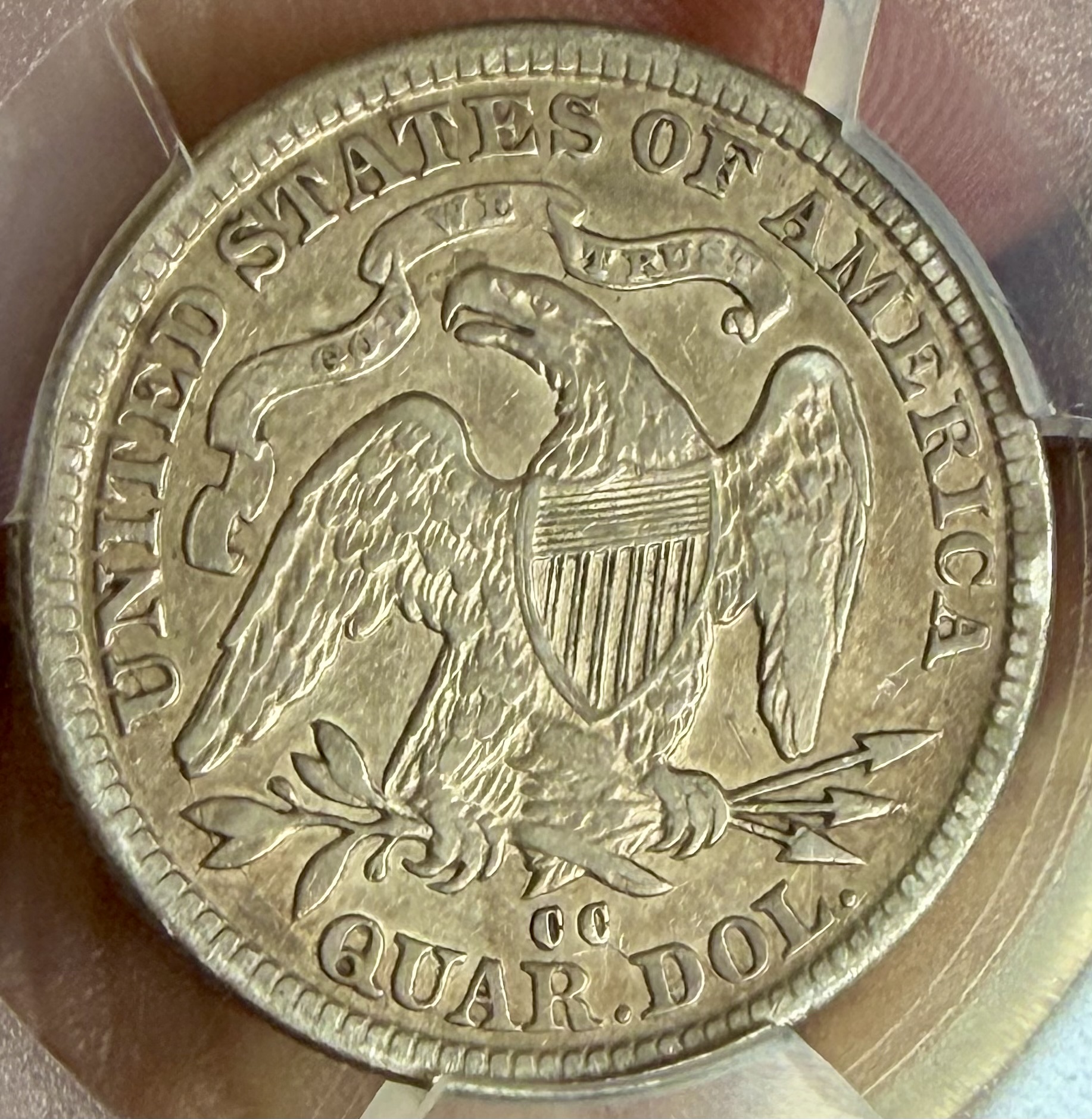 1876 CC SEATED QUARTER view 3